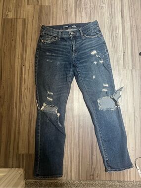 #2 Old Navy Boyfriend Jeans Women’s Size 0 Distressed Medium Wash